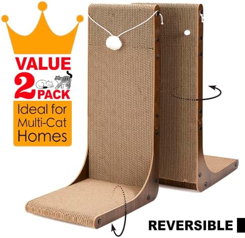 2-Pack L-Shaped Cat Scratching Board Cardboard Cat Scratcher - Image 2