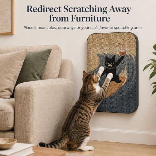 Cat Wall Scratcher, Art Cat Scratching Board - Image 3