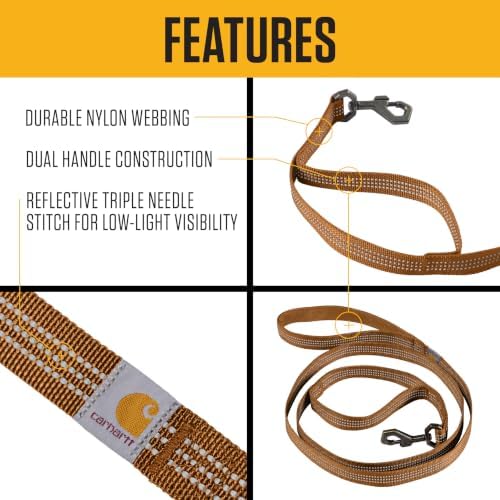 Carhartt Nylon Dual Handle Dog Leash Deep Wine L - Image 2