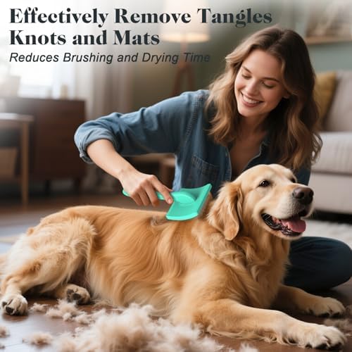 2PCS Slicker Brush for Dogs & Pet Comb, Professional Dog Grooming Brush - Image 2