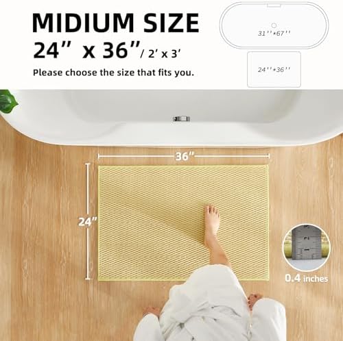 TYUU Bathroom Rugs Non Slip Washable, Super Absorbent Thin Bath Mat Quick Dry - Image 2