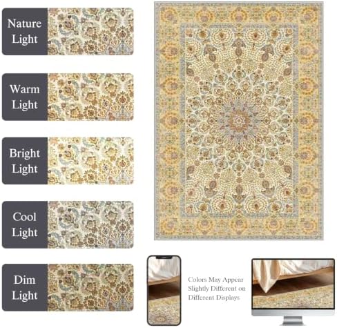 Washable 3x5 Indoor Rug Soft Ultra-Thin Oriental Traditional Distressed Rug - Image 4