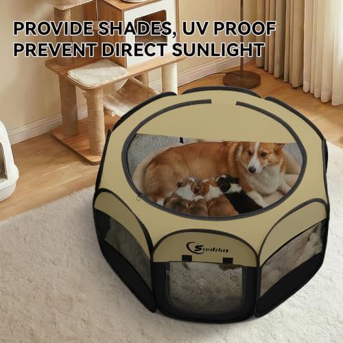 Siedihit Dog Cat Playpen, Medium Puppy Pet Playpen, Dog Crate Tent Cage - Image 5