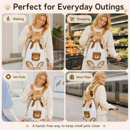 Cute Bear Design Front Pet Carrier Backpack - Image 6