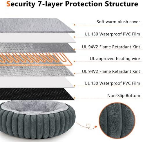 INVENHO Heated Cat Beds for Indoor Cats and Small Dogs, Removable Waterproof - Image 6