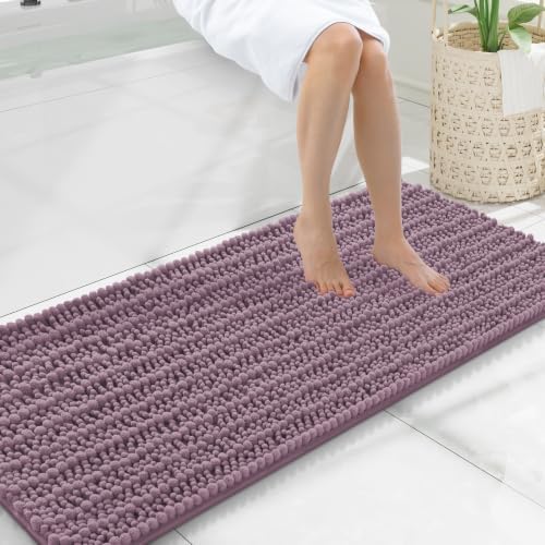 Smiry Bathroom Rugs 47X20, Extra Soft Rubber Backing Chenille Bath Mats by Smiry