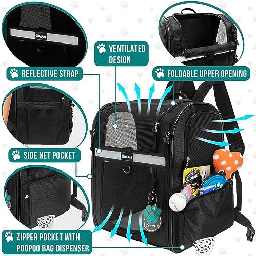 PetAmi Dog Backpack Carrier for Cats, 4-Way Entry Ventilated, 18 lbs - Image 3