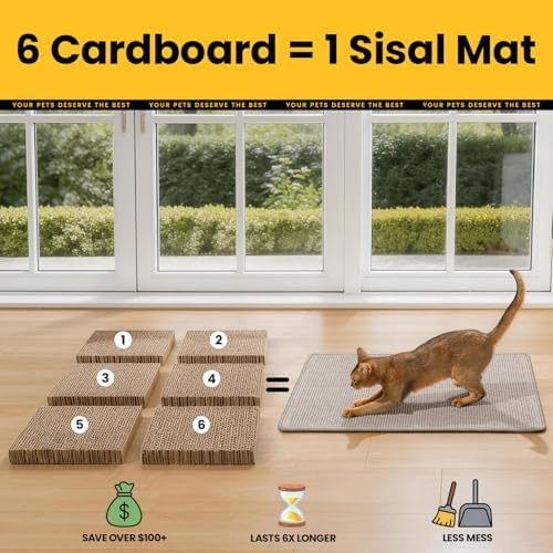 Conlun Cat Scratching Pad, 23.6x31.5in Sisal Mat Couch Protector - Image 3