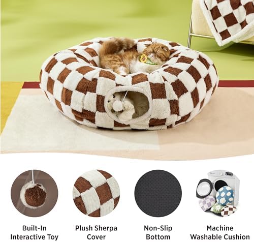 Lesure Donut Cute Jacquard Cat Tunnel Bed Kitten Toys - Image 3