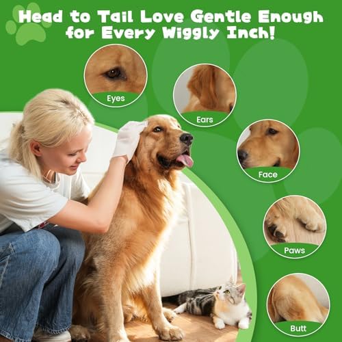 Pet Glove Wipes for Dogs & cat, Pet Cleaning Gloves Individual Packing - Image 5
