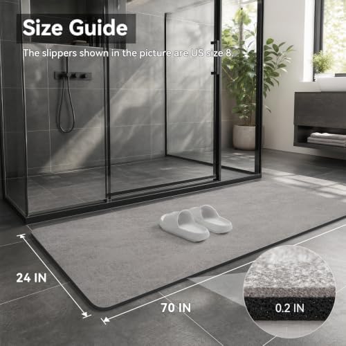MontVoo -Bath Mat Rug-Rubber Backing Non Slip Quick Dry Absorbent Thin Bathroom - Image 2