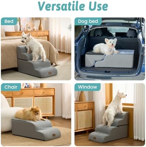 COZY KISS Detachable Small Dog Stairs 19.7"H, 4 Step Pet Ramp - Image 6