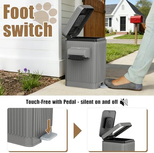 Dog Poop Trash Can for Outside & Indoor, 5L/1.3Gal Small Pet Waste Bin - Image 4