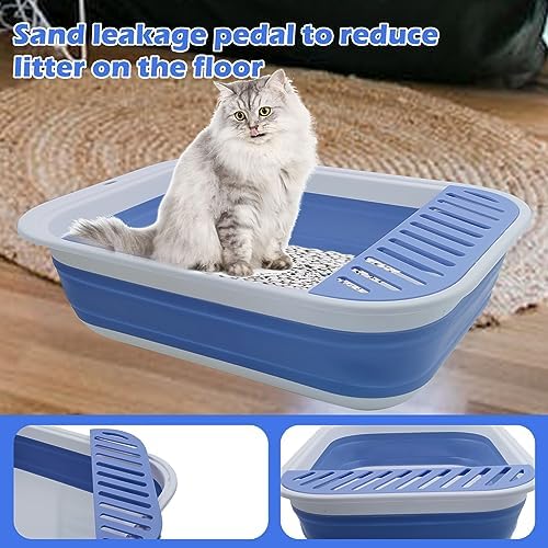 Collapsible Small Cat Litter Box, Open Top Cats Litter Pan - Image 5