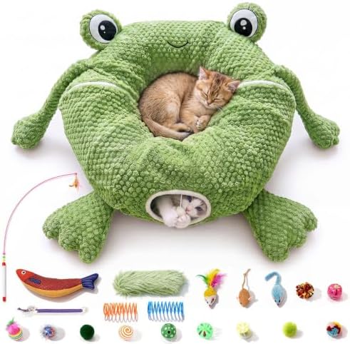Cat Tunnel Bed with 20 Cat Toys, Kitten Toys by FortheHeartbeatinYourLap