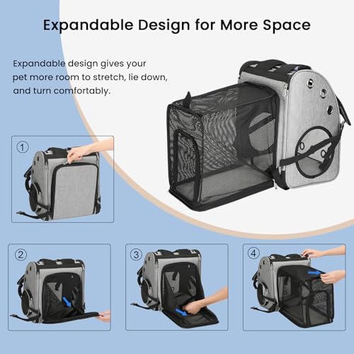 Expandable Cat Carrier Backpack, Large Space, Airline Approved - Image 5
