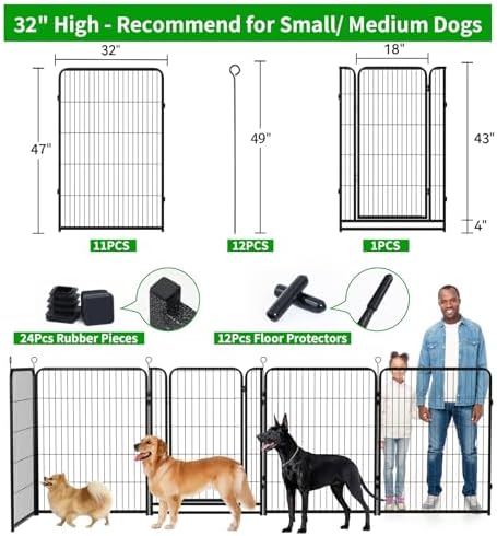 Kfvigoho Dog Playpen Outdoor Extra Wide 12 Panels Heavy Duty Dog Fence 47" - Image 3