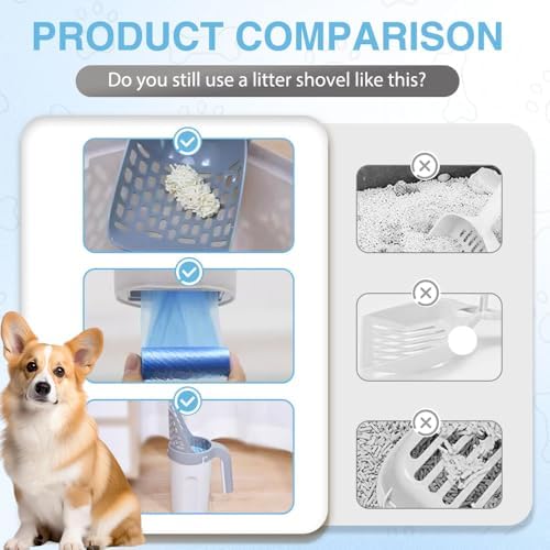 HISKI Cat Litter Scooper with Trash Container, Portable Litter Scoop Holder - Image 7