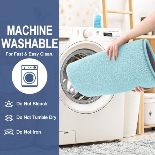 OLANLY Thick Memory Foam Bathroom Rugs 30x20, Absorbent Bath Mat, Sky Blue - Image 6