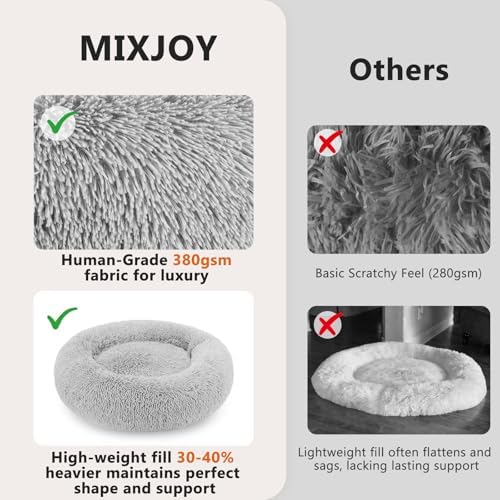 MIXJOY Orthopedic Dog Bed Comfortable Donut Cuddler Round Pet Beds Ultra Soft - Image 3
