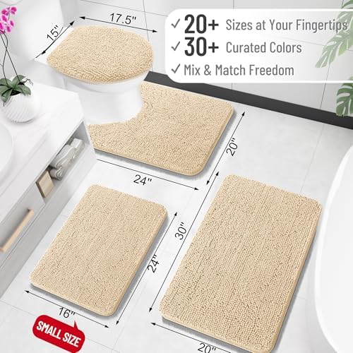 OLANLY Toilet Rugs U-Shaped 24x20, Soft Absorbent Chenille Contour Rugs - Image 2