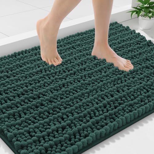 Smiry Bathroom Rugs 36X24, Extra Soft Rubber Backing Chenille Bath Mats by Smiry