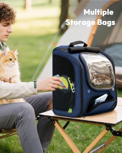 Pecute Cat Backpack Carrier, Large Space Cat Bubble Backpack - Image 7