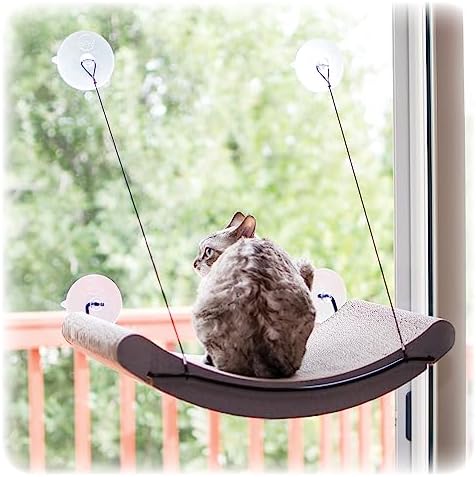 K&H Cat Window Perch, EZ Mount Window Cat Scratcher Kitty Sill Cradle by KHPetProducts