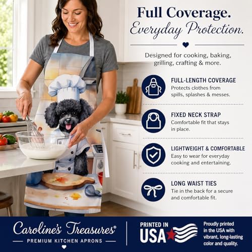 Caroline's Treasures Black Poodle The Chef Apron Cooking Kitchen Server Baking - Image 4