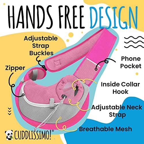 Cuddlissimo Small Dog Sling Carrier, Pet Cat Sling, Puppy Pouch - Image 5