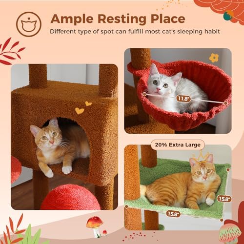 PEQULTI Floor to Ceiling Cat Tree, Height Adjustable 90.5-100.4'' - Image 4