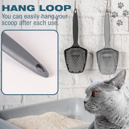 Set of 2 Cat Litter Scoop with Small Holes, Deep Sifting Shovel - Image 5