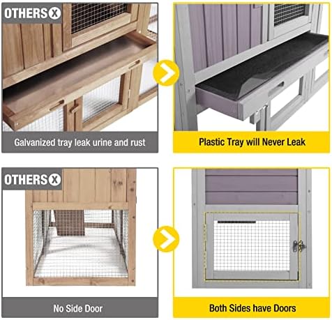 Aivituvin Rabbit Hutch Indoor Bunny Cage Outdoor Chicken Coop Rabbit House - Image 4