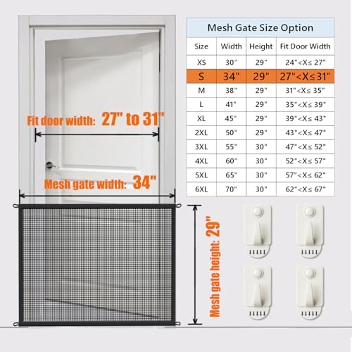 2-Pack Dog Gate for Stairs Pet Gates for The House: Dogs Screen Mesh Gate for - Image 3