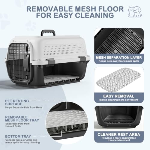 22.5" Hard Shell Cat Carrier, Pet Carrier - Image 7