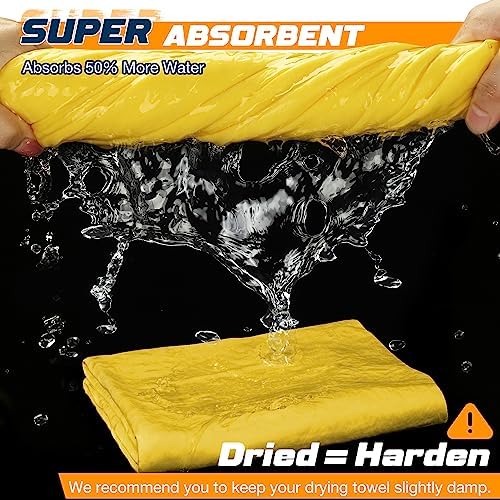 2 Pack Premium Shammy Towel for Car, Super Absorbent 26"x17" Chamois Towel - Image 3