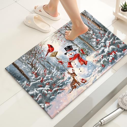 Giwawa Winter Snowman Bath Rug 32x20 Inch - Image 2
