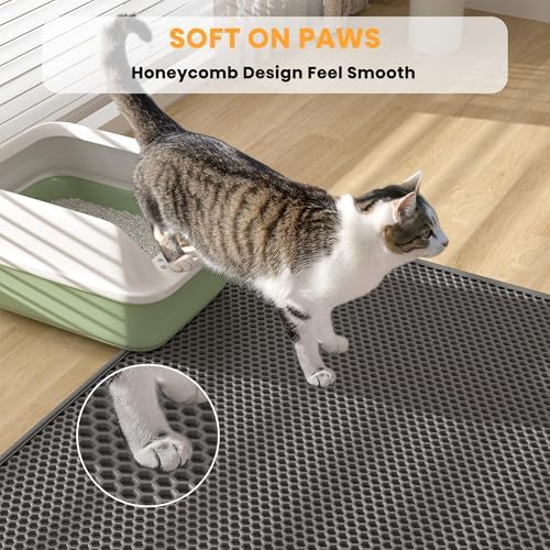 Pieviev Double Layer Cat Litter Mat Traps Litter 30''x24'' 2 Pack - Image 5