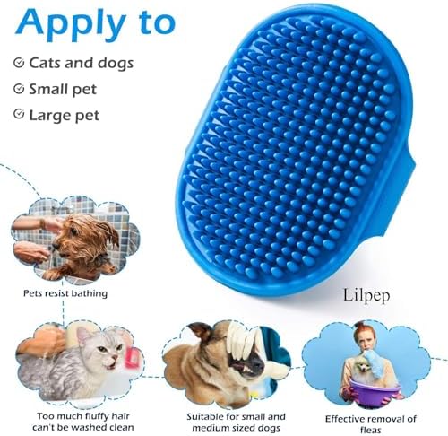 Dog Grooming Brush, Lilpep Pet Shampoo Bath Brush Soothing Massage Rubber Comb - Image 5