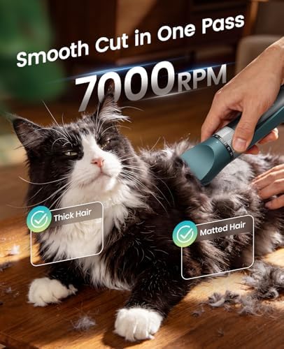 oneisall Cat Clippers for Matted Hair, 5-Speed Quiet Cat Grooming kit - Image 2