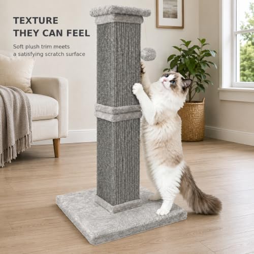 Vertical Cat Scratching Post for Indoor Cats, Sisal Scratch Tower - Image 5