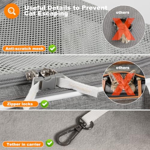 Pidipiti 20x14x14 Expandable car cat Carrier, - Image 6
