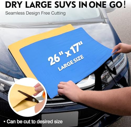 ARTIPOLY Premium Shammy Towel for Car Drying 2pk-Super Absorbent Chamois - Image 4