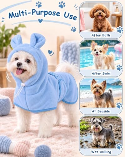 Dog Bathrobe Absorbent Microfiber Pet Drying Robe - Image 4