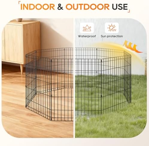 NChanmar Pet Dog Palypen Portable Metal Dog Fence 30In Height 8 Panels - Image 3