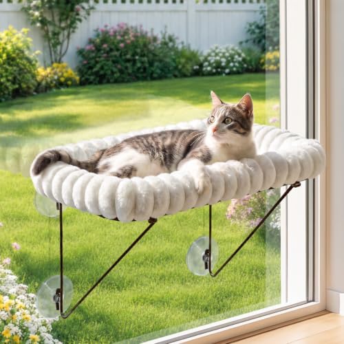 Zakkart SnugCloud Cat Window Perch, 100% Metal Supported from Below by Zakkart