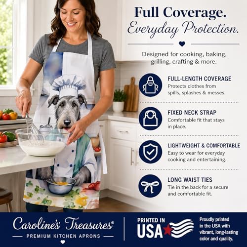 Caroline's Treasures Irish Wolfhound The Chef Apron Cooking Kitchen Server - Image 4