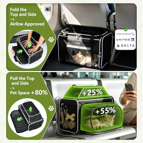 Lekereise Top and Side Expandable Pet Carrier 18x11x11Inch Delta American - Image 2