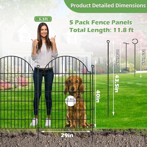 5 Panels No Dig Decorative Garden Fence - Image 2