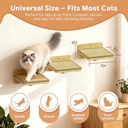 3Pcs 8"×7" Cat Wall Steps - Image 3